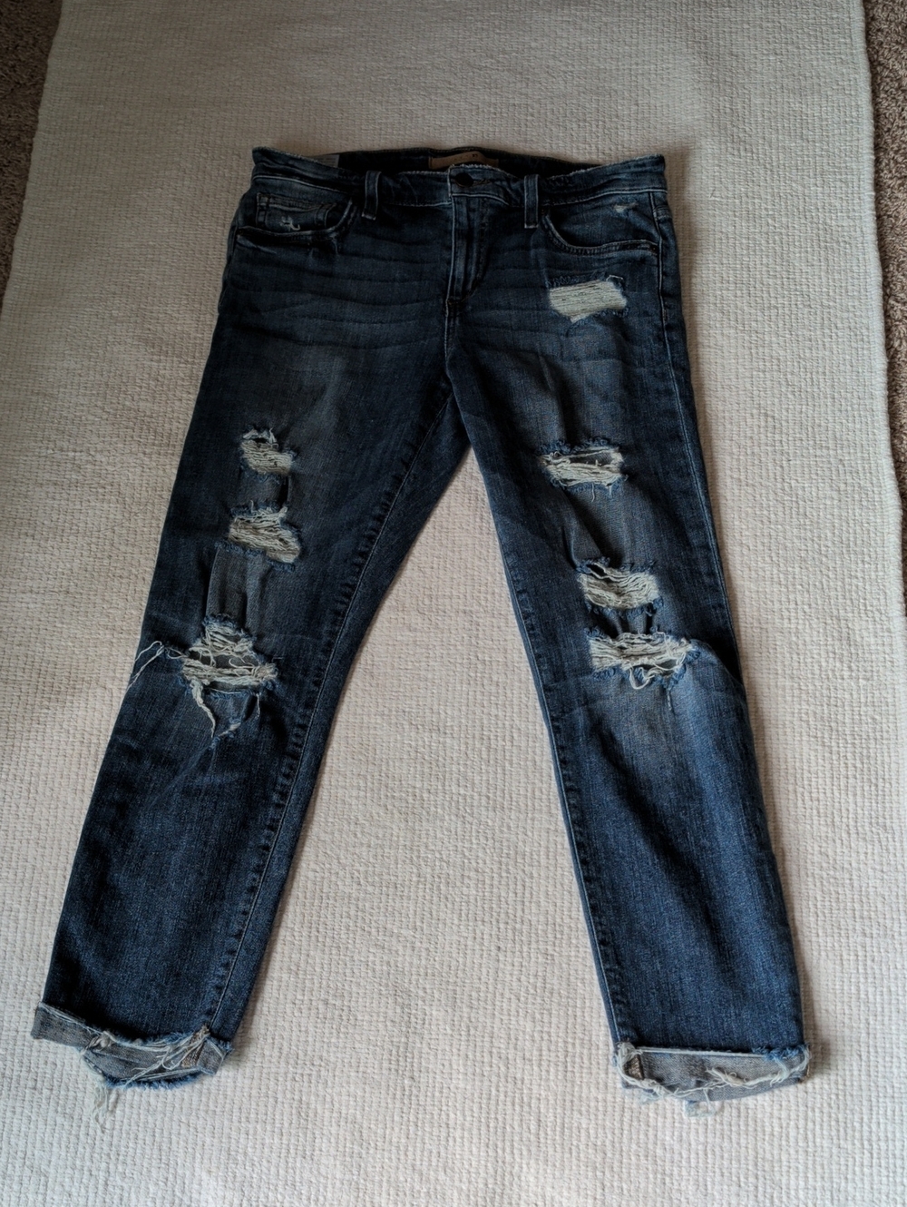 Joe's Jeans Dark Blue Distressed Boyfriend Jeans